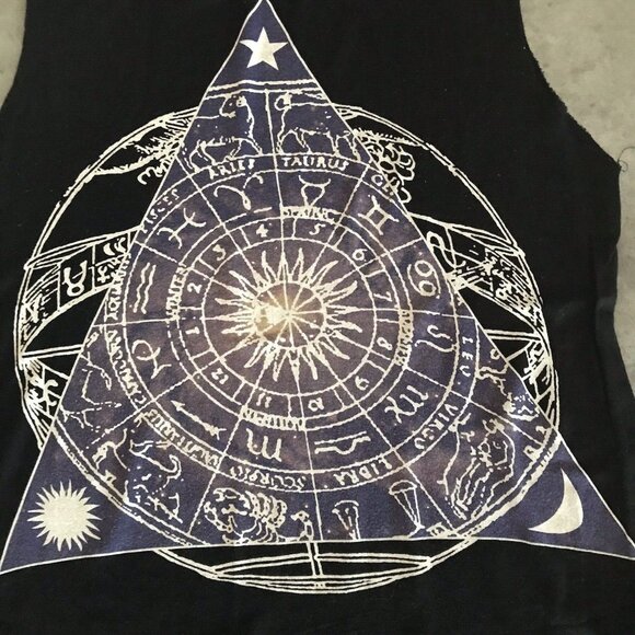 Y2K Full Tilt Top Womens Medium Oversized Horoscope Grunge Mall Goth USA Tank - Picture 2 of 9